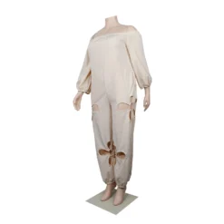 Sexy Slim Low Back Crochet Plus Size Jumpsuit Nightclub