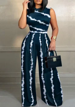 Plus Size Women Sleeveless Stand Collar Jumpsuit -Plus Size Dresses Shop c0cf96dc74366e0e