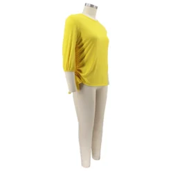 Summer Solid Color Round Neck Ladies T-Shirt Plus Size Irregular Long Sleeve Top -Plus Size Dresses Shop c12e42c9f20a3c43