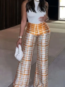 Classic Check Casual Plus Size Pants -Plus Size Dresses Shop c2a5f2f55c77c507