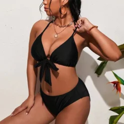 Solid Plus Size Two Pieces Fit Bikini Swimsuit -Plus Size Dresses Shop c2a9beb101b40c1e