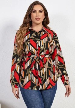 Women Loose Long Sleeve Printed Shirt -Plus Size Dresses Shop c2c8b2ba16a51fb6