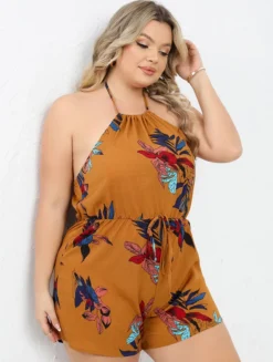 Plus Size Ladies Print Jumpsuit -Plus Size Dresses Shop c2ea2edc5cf7301c