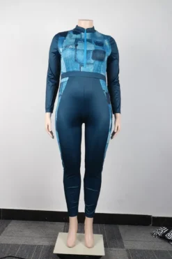 Plus Size Women Sexy Print Patchwork Jumpsuit -Plus Size Dresses Shop c37ca5078f36510d