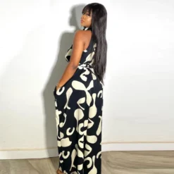 Sexy Print Plus Size Wide Leg Fashion Back Zip Jumpsuit -Plus Size Dresses Shop c3d78382c009414b
