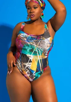 Women Bikini Printed Backless One Piece Swimsuit -Plus Size Dresses Shop c3e67a3baad8d0b8