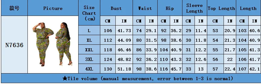 Plus Size Women Round Neck Print Top And Pant Two Piece 10 Plus Size Women Round Neck Print Top And Pant Two Piece - Image 8