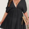 Plus Size Women Sexy Backless Pleated Dress -Plus Size Dresses Shop c4fc3241437e9853