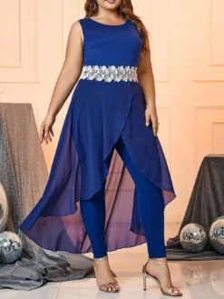 Summer Women's Plus Size Clothing Sexy Sleeveless Round Neck Slim Jumpsuit -Plus Size Dresses Shop c6dc2904fc028daa