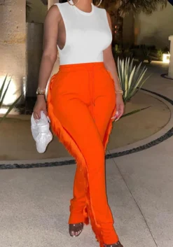 Autumn/Winter Fashion Solid Color Fringe Casual Street Sports Plus Size Pants Women -Plus Size Dresses Shop c6f461faf25d717f