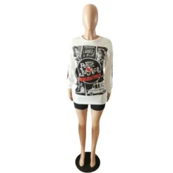 Plus Size Ladies Print Top And Shorts Two-Piece Set -Plus Size Dresses Shop c70ac8794440bad0