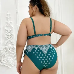 Women's Plus Size Retro Print Two Piece Bikini Swimsuit -Plus Size Dresses Shop c731528ddf3f5eb4