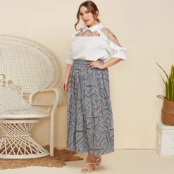 Spring Summer Plus Size Women's Chic Turndown Collar See-Through Embroidered Patchwork Ruffle Edge Half-Sleeve Shirt -Plus Size Dresses Shop c740e5fadba8c380