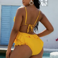 Plus Size Women Solid Skirt Backless One Piece Swimwear -Plus Size Dresses Shop c7492db917df81a0
