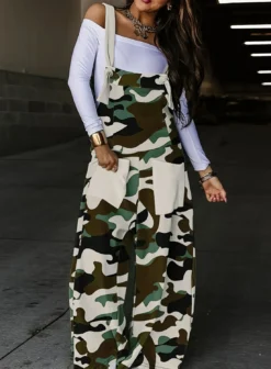 Women Casual Camo Print Loose Jumpsuit -Plus Size Dresses Shop c7a0255085cc450a