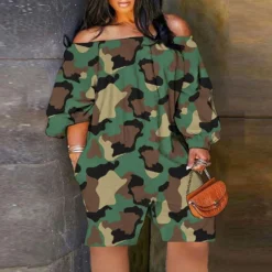 Sexy Casual Print Off Shoulder Plus Size Jumpsuit -Plus Size Dresses Shop c7a36668171f2ef6