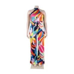 Sexy Print Halter Neck Sleeveless Jumpsuit -Plus Size Dresses Shop c920614dc4c35fce