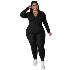Plus Size Women's Solid Fall Hood Long Sleeve Pants Fashion Casual Set -Plus Size Dresses Shop c95383f82f174585
