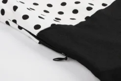 Plus Size Polka Dot Square Neck Vintage Slim Waist Short Sleeve High Waist Swing Dress -Plus Size Dresses Shop c99b6447cb250975