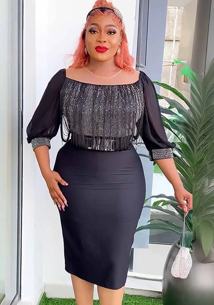 Women's Fashion Career Chic African Plus Size Dress 4 Women's Fashion Career Chic African Plus Size Dress - Image 2
