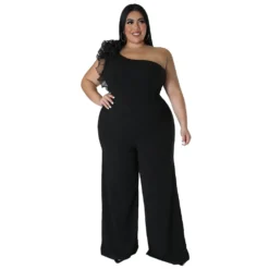 Plus Size Ladies One Shoulder Mesh Wide Leg Pants -Plus Size Dresses Shop cbc9f1822d02befe