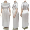 Plus Size Women's Fall Winter Pleated Round Neck Long Dress Short Sleeves -Plus Size Dresses Shop cd5d60ef3cfc2ece