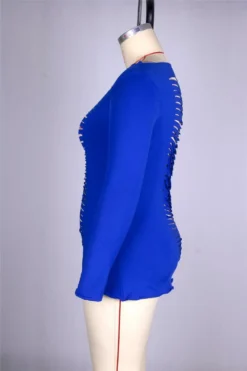 Plus Size Women'S Solid Long Sleeve Cutout Ripped Top -Plus Size Dresses Shop cd635dacd304d120