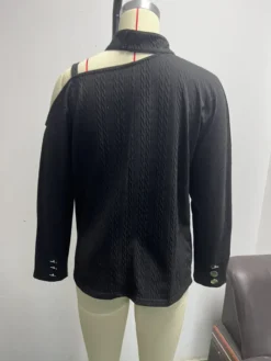 Plus Size Women Sexy Chain Button Decorated Long Sleeve Shirt -Plus Size Dresses Shop ce775972bffcf4a8