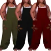 Women Solid Ripped Jumpsuit -Plus Size Dresses Shop ce81a7ac349b096c