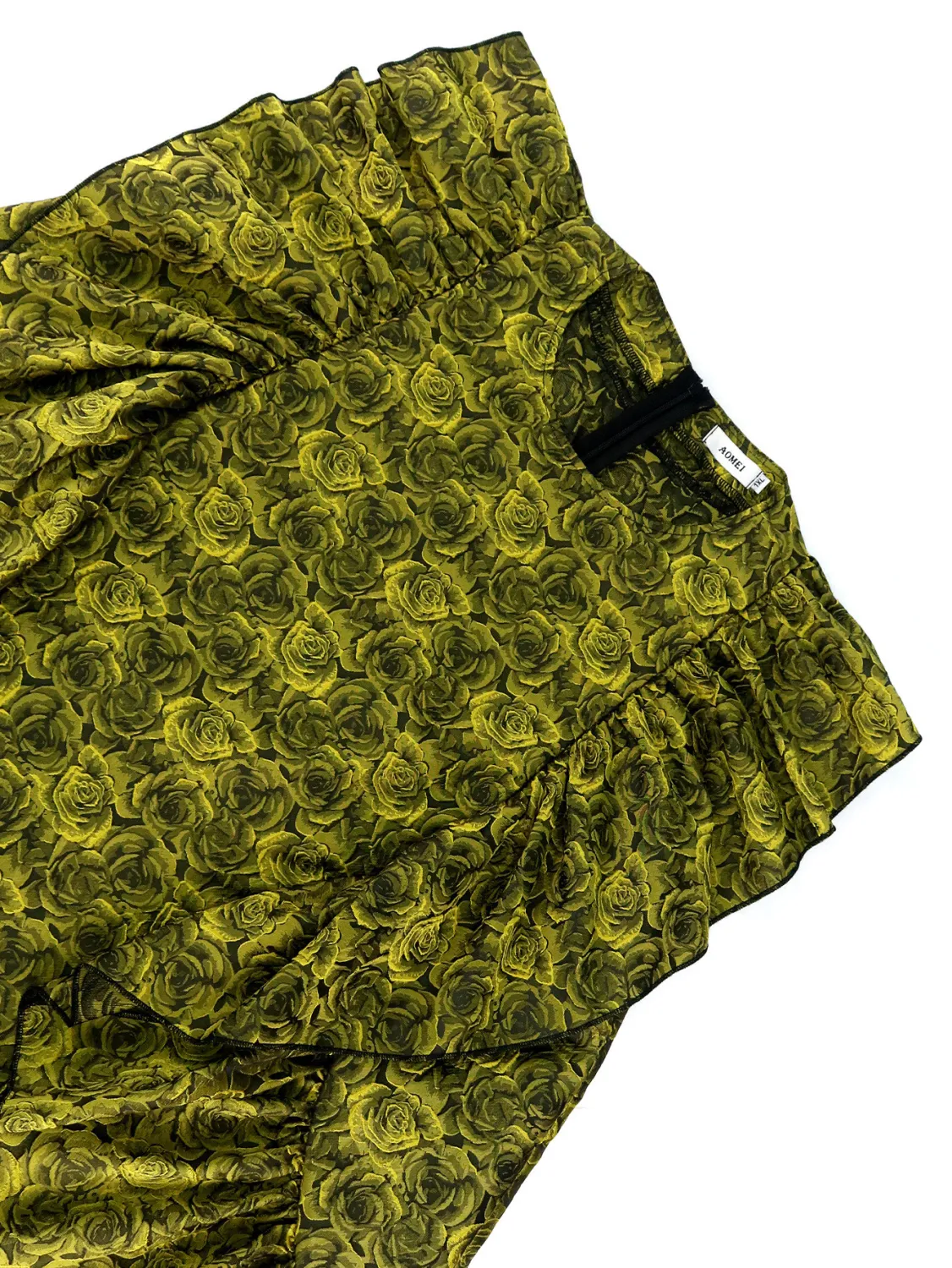 Printed Loose Plus Size Ruffle Edge Women's Dress 10 Printed Loose Plus Size Ruffle Edge Women's Dress - Image 8