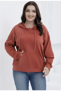 Plus Size Autumn And Winter Long Sleeve Solid Loose Fleece Hoodies -Plus Size Dresses Shop cee54451eecd673a
