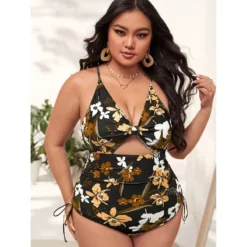 Plus Size Print Push Up Hollow Tight Fitting One Piece Women's Swimsuit 19 Plus Size Print Push Up Hollow Tight Fitting One Piece Women's Swimsuit -Plus Size Dresses Shop cfa7250e8a7edcf6