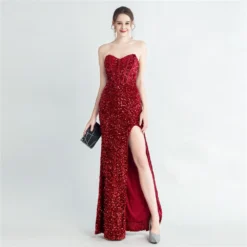 Long Sequins Plus Size Fat Beauty Formal Party Evening Dress