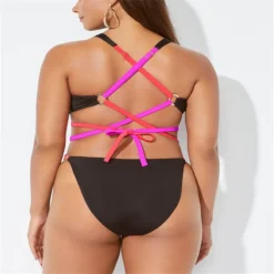Plus Size Women Hollow Strap Backless Sexy One-Piece Swimwear -Plus Size Dresses Shop d1eb46b0e39c6057