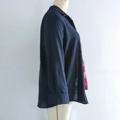 Plus Size Women's Spring Autumn Ethnic Print Patchwork Loose Long Sleeve Sexy Shirt -Plus Size Dresses Shop d20d4f3197f4a60e