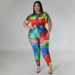 Plus Size Women's Printed Summer Short Sleeve Shirt Trousers Fashion Casual Two Piece Set 40 Plus Size Women's Printed Summer Short Sleeve Shirt Trousers Fashion Casual Two Piece Set -Plus Size Dresses Shop d242a67320562dcc