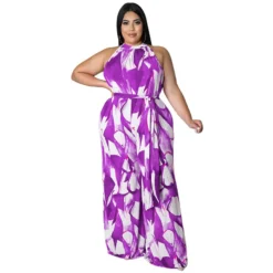 Plus Size Women Holidays Casual Print Sleeveless Jumpsuit -Plus Size Dresses Shop d2c34664f0d3ae3c