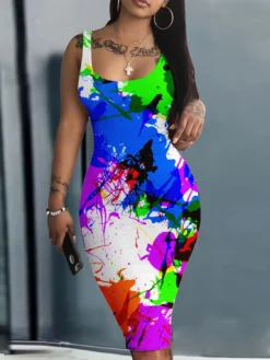 Sling Printed Fashion Plus Size Bodycon Dress 27 Sling Printed Fashion Plus Size Bodycon Dress -Plus Size Dresses Shop d380496e3b08e549