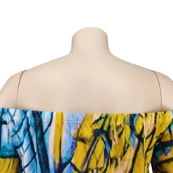 Autumn Plus Size Printed Yellow Off Shoulder Puff Sleeve Top And Maxi Skirt Set -Plus Size Dresses Shop d3958d594aea6e1b