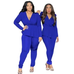 Africa Plus Size Women's Deep V Neck Long Sleeve Pencil Pant Set 28 Africa Plus Size Women's Deep V Neck Long Sleeve Pencil Pant Set -Plus Size Dresses Shop d3e0392090eafc8e