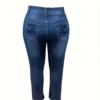 Plus Size Women Summer Ripped Stretch Denim Cropped Pants -Plus Size Dresses Shop d3e6de7e6423991e