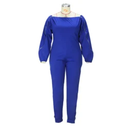 Fall Winter Plus Size Women's Sexy Fashion Solid Color Zipper Off Shoulder Jumpsuit -Plus Size Dresses Shop d4c7695ee5749171