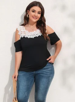Women's T-shirt Summer Off-the-shoulder Short-sleeved Top -Plus Size Dresses Shop d5abe880a5da8273