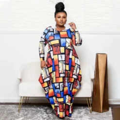 Women's Positioning Print Pockets Plus Size Loose Dress -Plus Size Dresses Shop d5bbe6f19c2eb03d