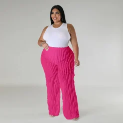 Plus Size Women's Wavy Straight Leg Pant Sheer Sexy Pants -Plus Size Dresses Shop d5dfe6a97e9ffa25