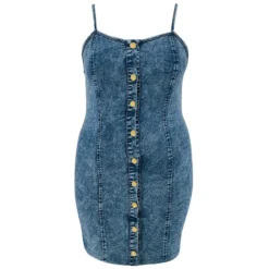 Plus Size Women's Denim Sleeveless Strap Short Dress -Plus Size Dresses Shop d5e02375590ff8d9