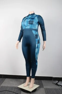 Plus Size Women Sexy Print Patchwork Jumpsuit -Plus Size Dresses Shop d5e0eacfa58aba7e