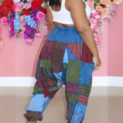 Plus Size Sexy Women's Irregular Printed Wide Leg Loose Street Pants -Plus Size Dresses Shop d6e4e74cea5c1c36