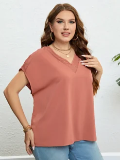 Women Summer V-Neck Loose Casual Top -Plus Size Dresses Shop d70fdf729eba4fa3