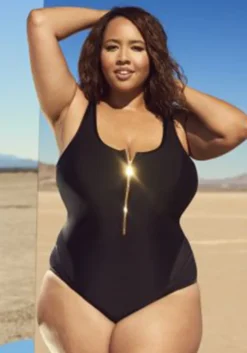 Plus Size Women's One Piece Zipper Swimsuit -Plus Size Dresses Shop d74504d0b69c10ae